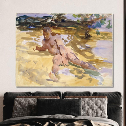 Uomo Sulla Spiaggia Florida John Singer Sargent jss153 quadro stampato su tela