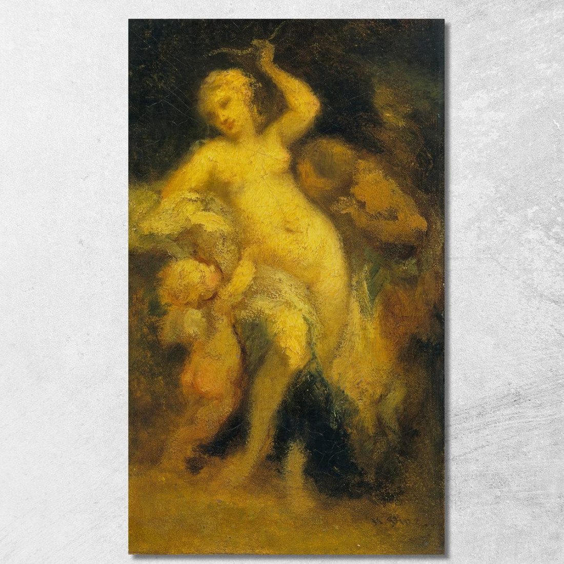 Venere Disarma Cupido Narcisse-Virgile Diaz de La Peña nvd82 quadro stampato su tela