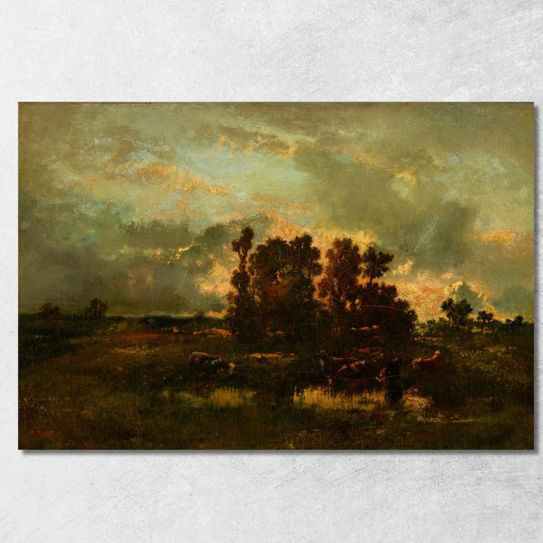 Pascolo Umido Narcisse-Virgile Diaz de La Peña nvd86 quadro stampato su tela