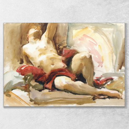 Uomo Con Drappeggio Rosso John Singer Sargent jss155 quadro stampato su tela