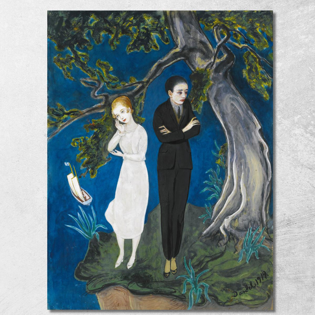 Giovane Uomo In Nero Ragazza In Bianco Nils Dardel ndr54 quadro stampato su tela
