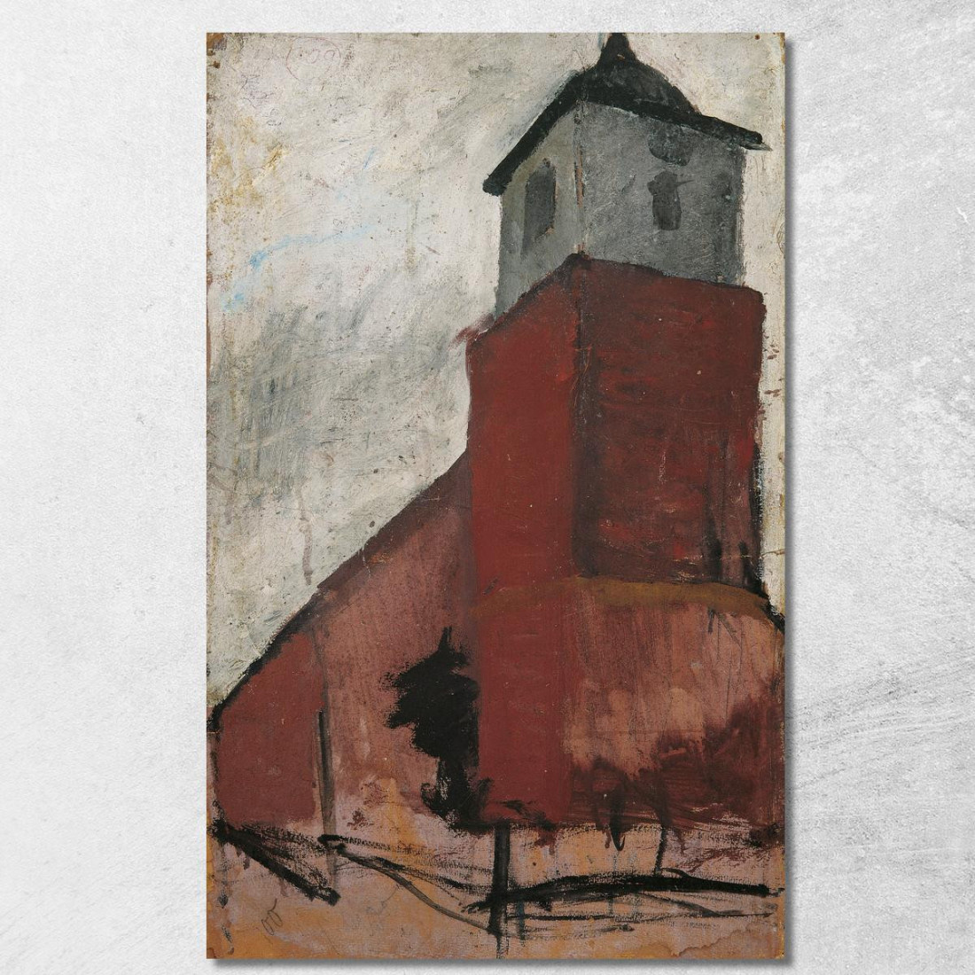 Chiesa A Worpswede Paula Modersohn-Becker pmb10 quadro stampato su tela