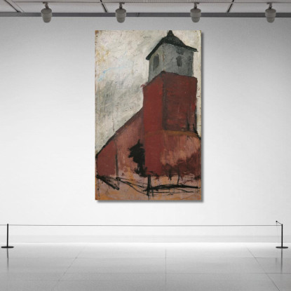 Chiesa A Worpswede Paula Modersohn-Becker pmb10 quadro stampato su tela