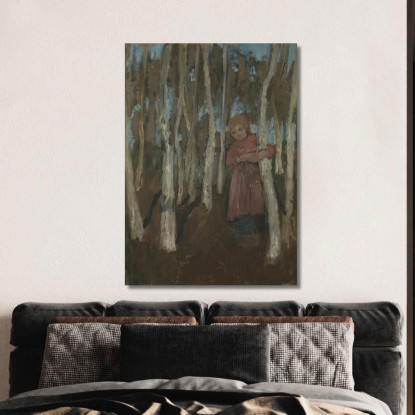Ragazza In Una Foresta Di Betulle Paula Modersohn-Becker pmb15 quadro stampato su tela