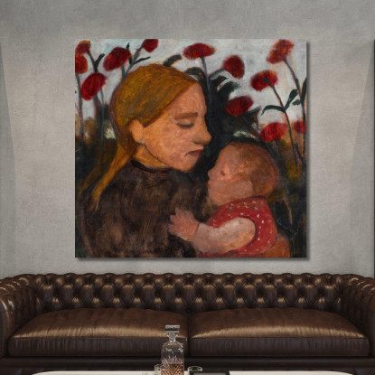 Ragazza Con Bambino Paula Modersohn-Becker pmb19 quadro stampato su tela