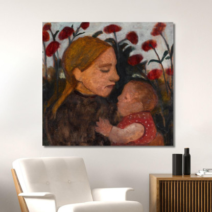 Ragazza Con Bambino Paula Modersohn-Becker pmb19 quadro stampato su tela