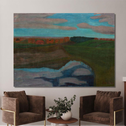 Paesaggio Autunnale Al Weyerberg Con Stagno Paula Modersohn-Becker pmb26 quadro stampato su tela