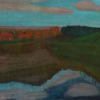 Paesaggio Autunnale Al Weyerberg Con Stagno Paula Modersohn-Becker pmb26 quadro stampato su tela