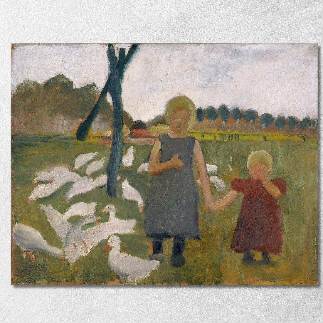 Bambini Con Oche Paula Modersohn-Becker pmb27 quadro stampato su tela