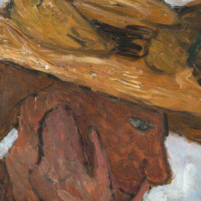 Ragazza Con Cappello Di Paglia In Profilo Verso Destra Paula Modersohn-Becker pmb32 quadro stampato su tela