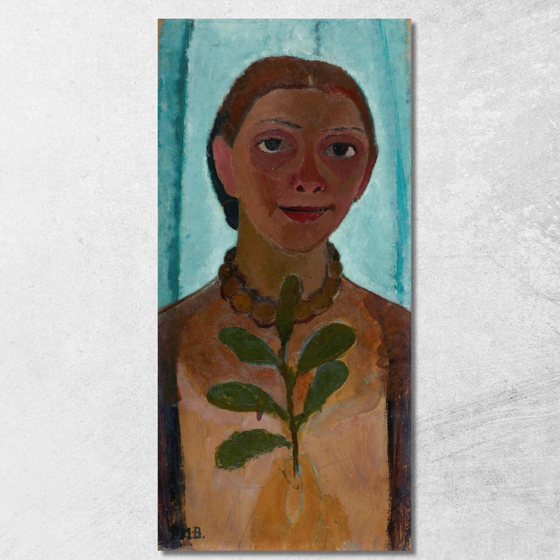 Autoritratto Con Un Ramo Di Camelia Paula Modersohn-Becker pmb41 quadro stampato su tela