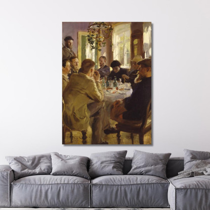 Pranzo Degli Artisti All'Hotel Brøndum Peder Severin Krøyer psk9 quadro stampato su tela