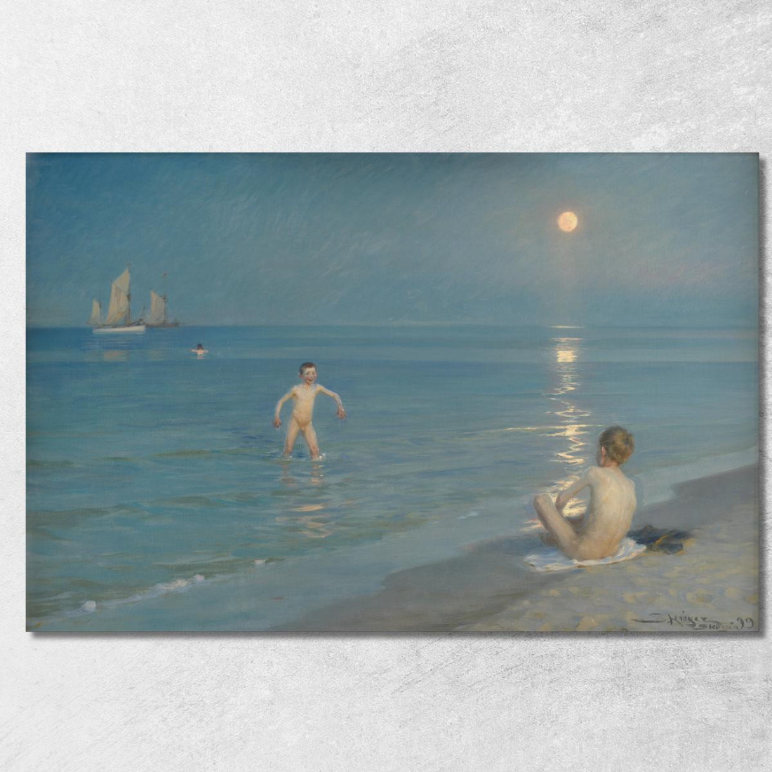 Ragazzi Che Fanno Il Bagno A Skagen. Sera D'Estate Peder Severin Krøyer psk13 quadro stampato su tela
