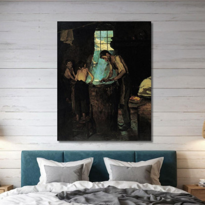 Cappellai In Un Villaggio Italiano Peder Severin Krøyer psk23 quadro stampato su tela