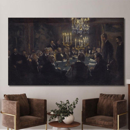 Bozzetto Compositivo Per 'Una Riunione Nella Società Delle Scienze' Peder Severin Krøyer psk31 quadro stampato su tela