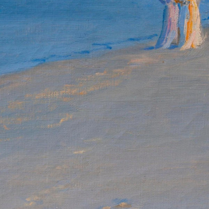 Sera D'Estate Sulla Spiaggia Sud Di Skagen. Anna Ancher E Marie Krøyer Che Studiano Peder Severin Krøyer psk54 quadro stampato