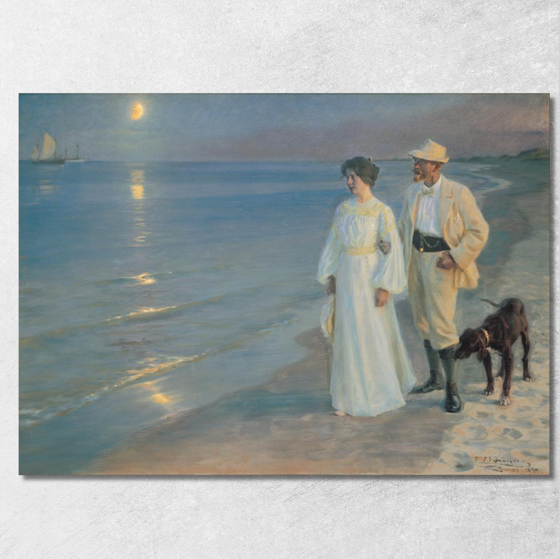 Sera D'Estate Sulla Spiaggia Di Skagen. Il Pittore E Sua Moglie Peder Severin Krøyer psk56 quadro stampato su tela