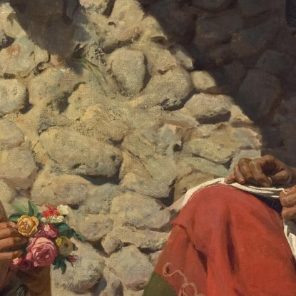 Due Donne Gitane Fuori Dalla Loro Casetta. Spagna Peder Severin Krøyer psk63 quadro stampato su tela
