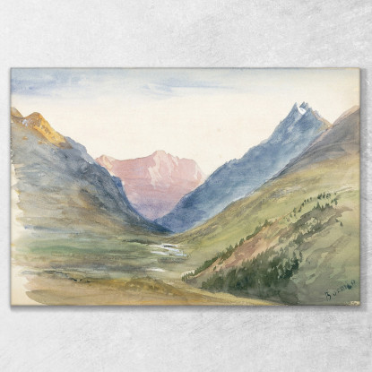 Vista Montagna A Bormio John Singer Sargent jss177 quadro stampato su tela