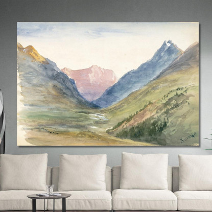 Vista Montagna A Bormio John Singer Sargent jss177 quadro stampato su tela