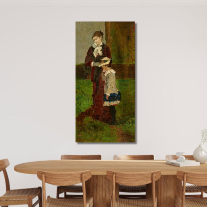 Signora Con Bambino Tina Blau tbl21 quadro stampato su tela