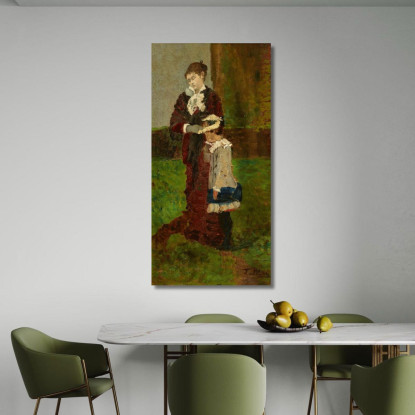 Signora Con Bambino Tina Blau tbl21 quadro stampato su tela