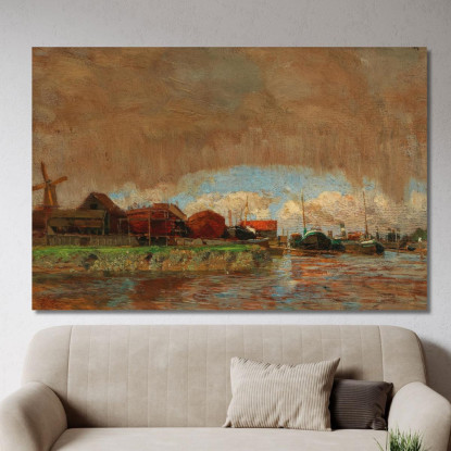 Pioggia E Sole A Dordrecht Tina Blau tbl49 quadro stampato su tela