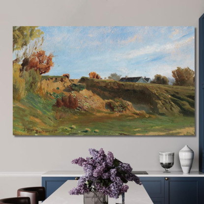 Paesaggio Estivo A Dachau Tina Blau tbl59 quadro stampato su tela