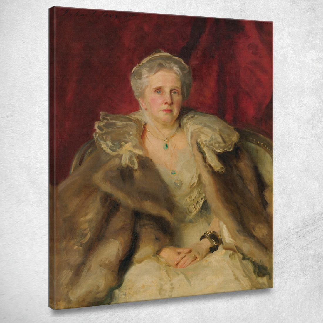 La Signora Hugh Smith John Singer Sargent jss195 quadro stampato su tela