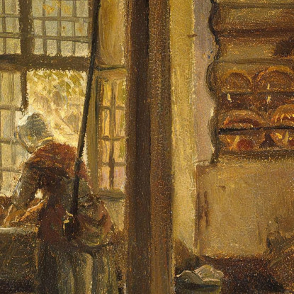 Interno Di Cucina Adolph Tidemand atd37 quadro stampato su tela