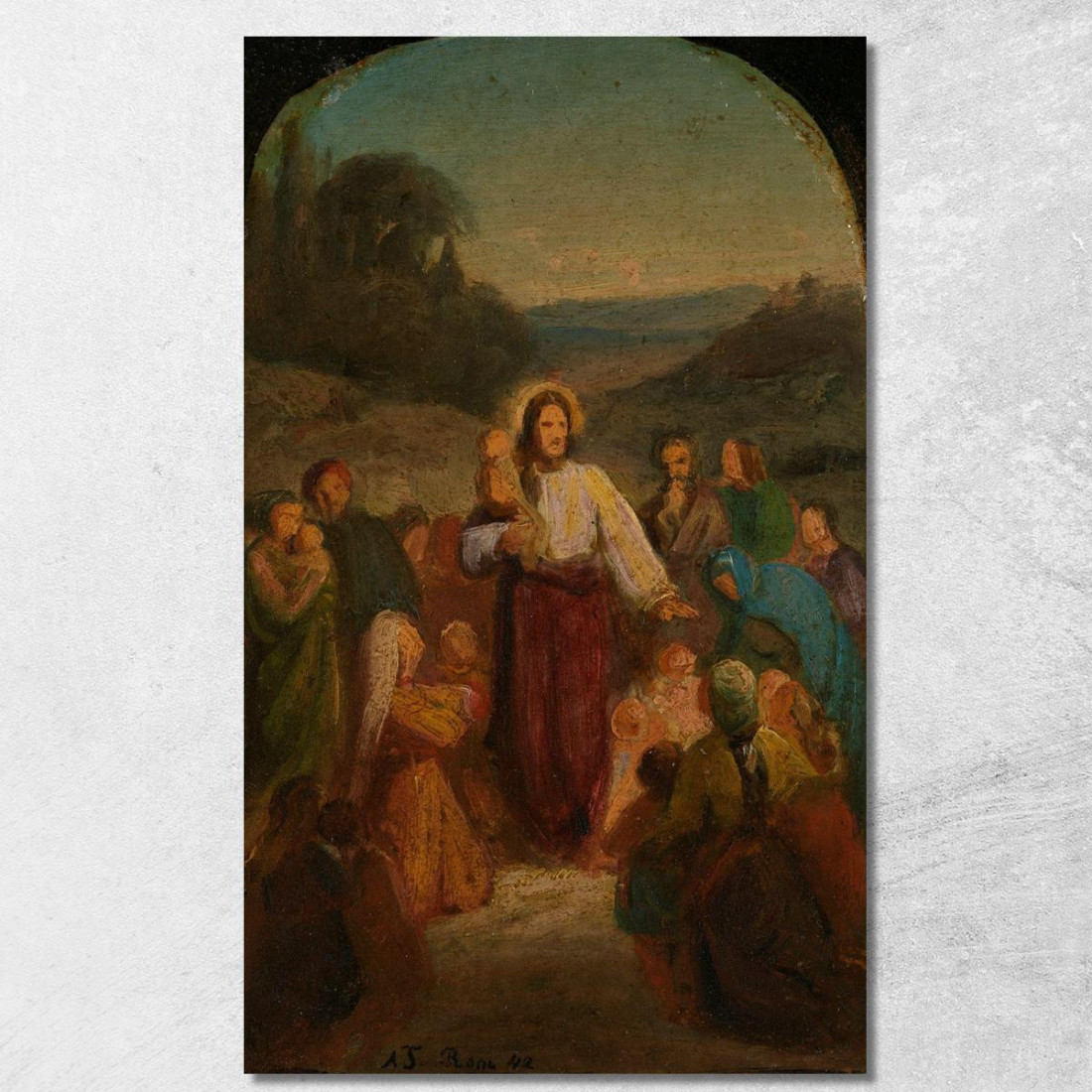 Lasciate Che I Bambini Vengano A Me Adolph Tidemand atd39 quadro stampato su tela