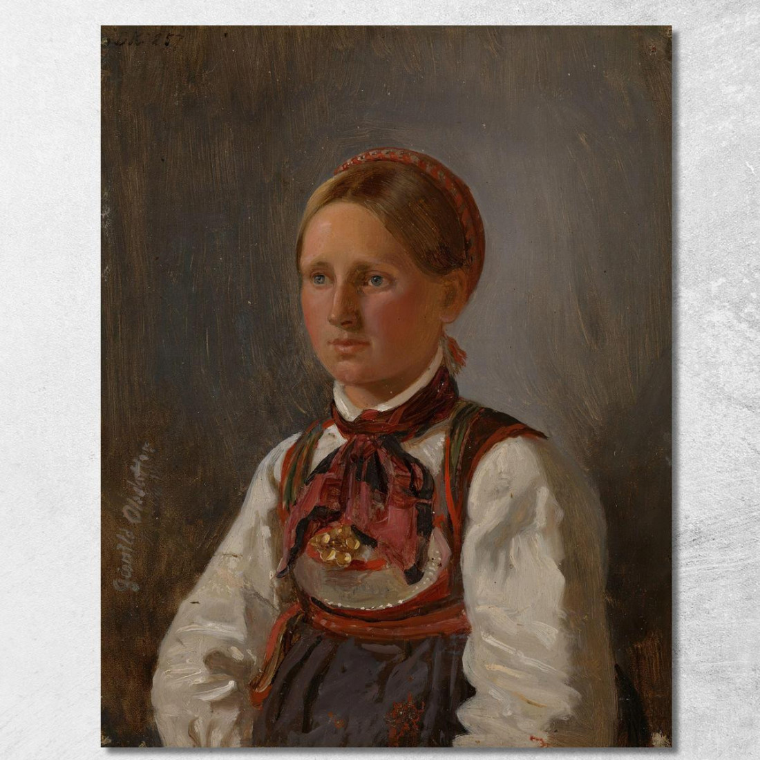 Ritratto Di Gunild Olsdatter Di Tinn Adolph Tidemand atd57 quadro stampato su tela