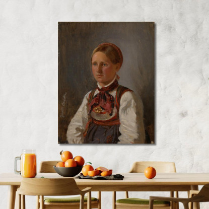 Ritratto Di Gunild Olsdatter Di Tinn Adolph Tidemand atd57 quadro stampato su tela