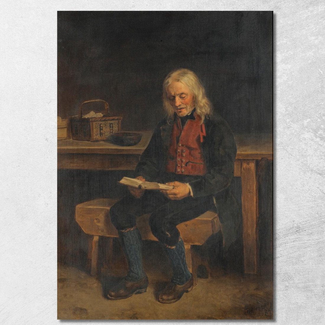 Il Lettore Jan Tanne Adolph Tidemand atd83 quadro stampato su tela