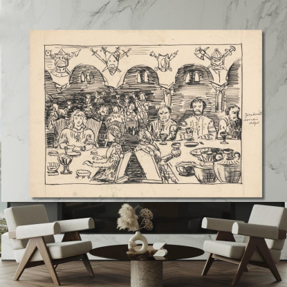 Illustrazione Di Una Fiaba Arnold Peter Weisz-Kubínčan apw11 quadro stampato su tela