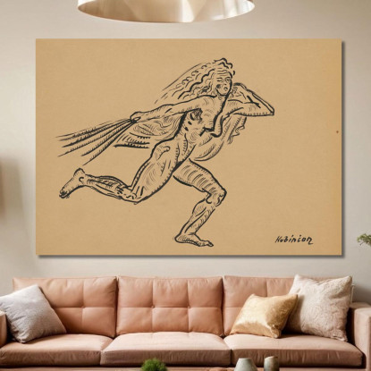 Figura Femminile - Vento Arnold Peter Weisz-Kubínčan apw14 quadro stampato su tela