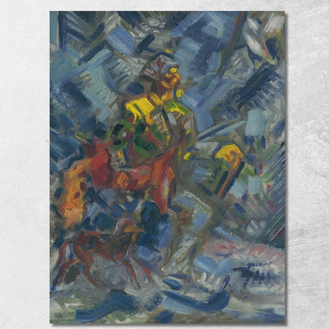 Cacciatore In Una Foresta Blu Arnold Peter Weisz-Kubínčan apw27 quadro stampato su tela