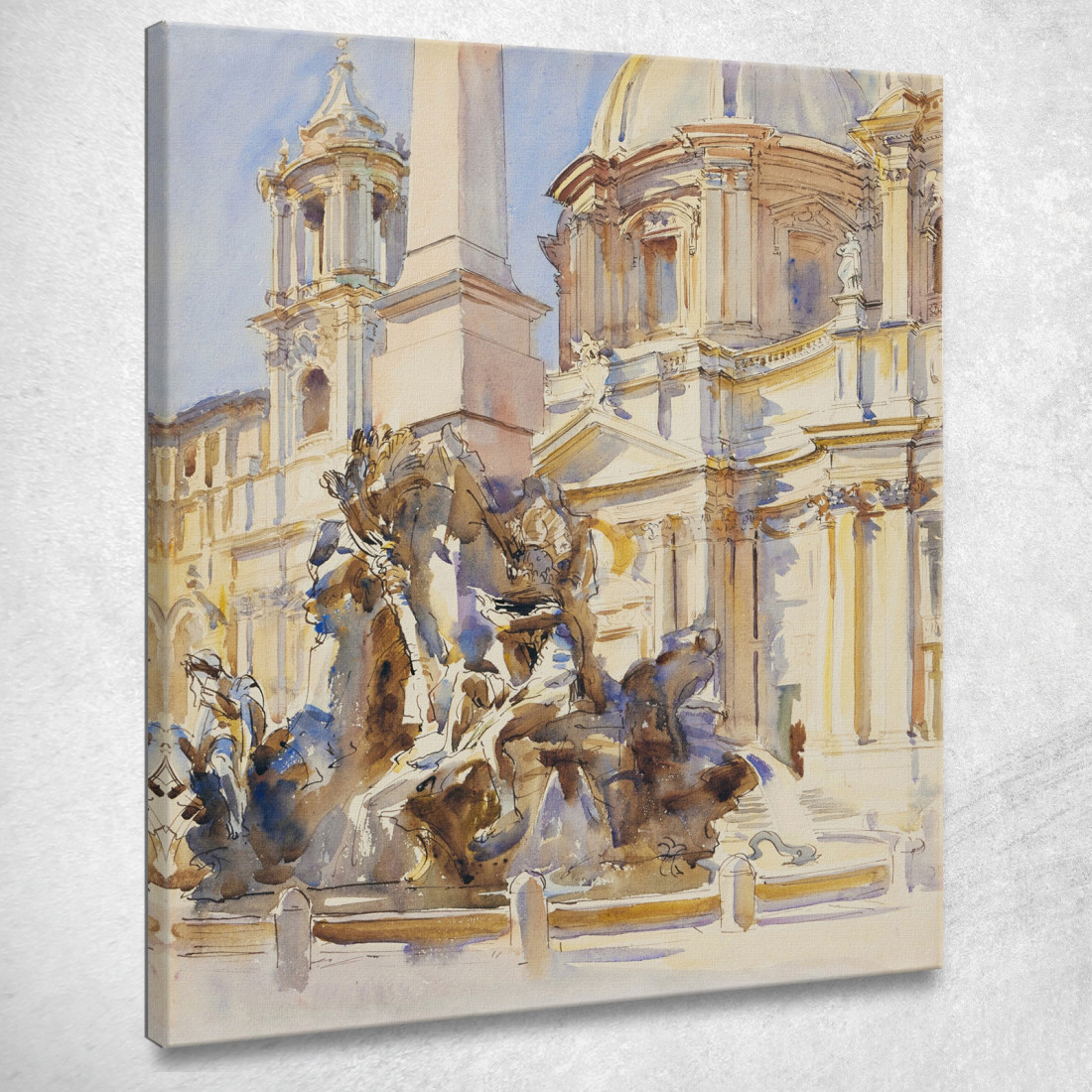 Piazza Navona Rome John Singer Sargent jss215 quadro stampato su tela