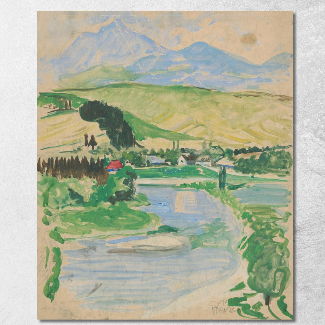 Paesaggio Arnold Peter Weisz-Kubínčan apw40 quadro stampato su tela