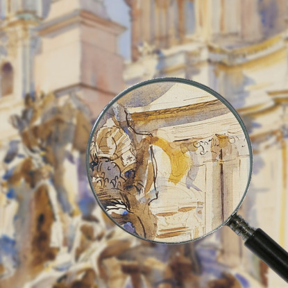Piazza Navona Rome John Singer Sargent jss215 quadro stampato su tela