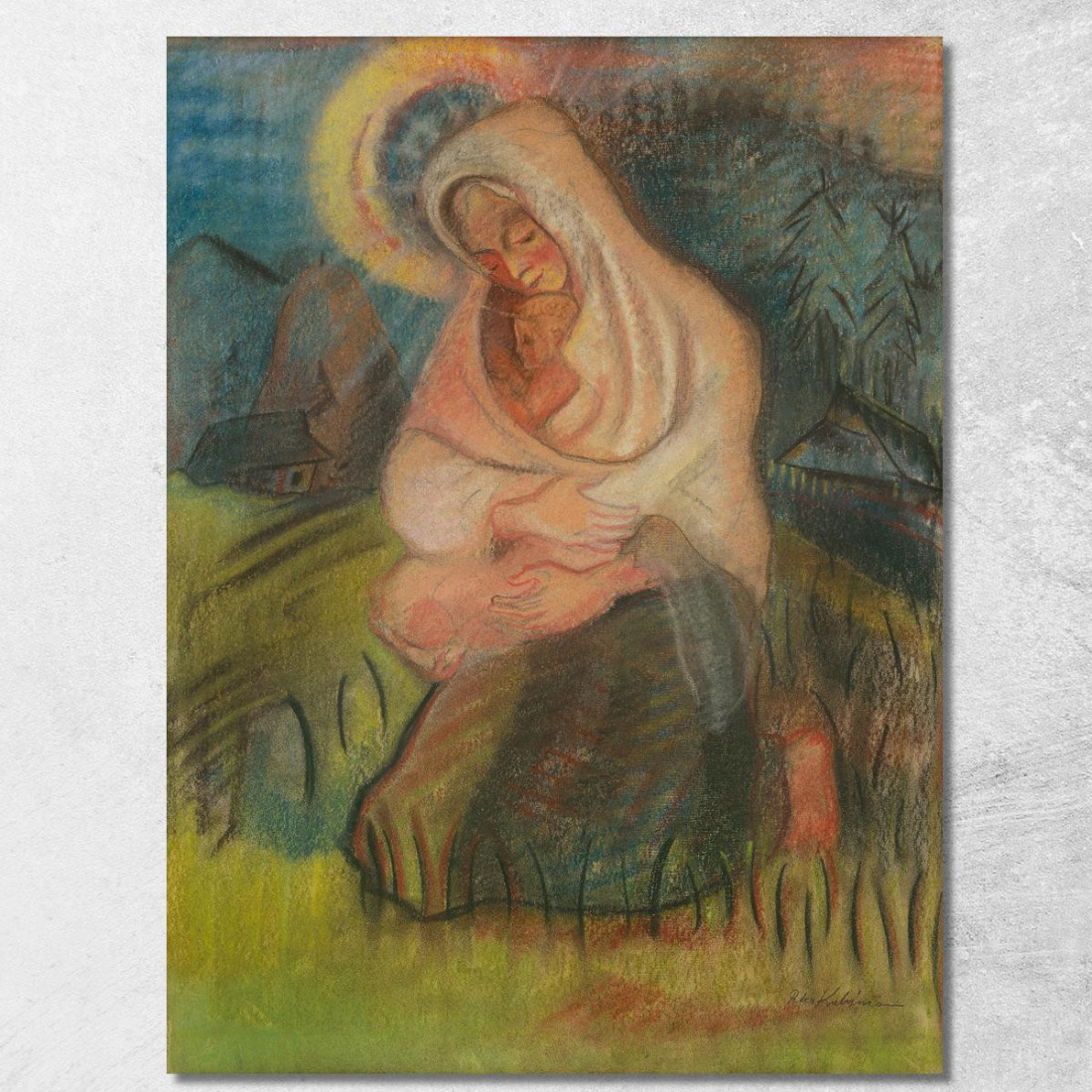 Madre Con Bambino Arnold Peter Weisz-Kubínčan apw48 quadro stampato su tela