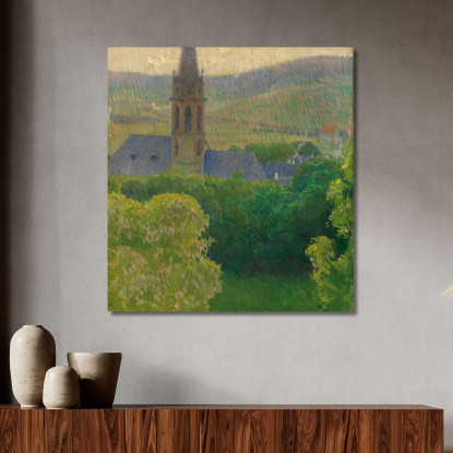 Vista Sulla Chiesa Parrocchiale Di Heiligenstadt San Michele Carl Moll cml11 quadro stampato su tela