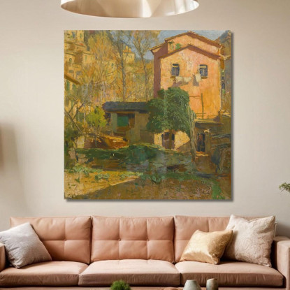 Paesaggio Nella Riviera Ligure Italia Carl Moll cml33 quadro stampato su tela