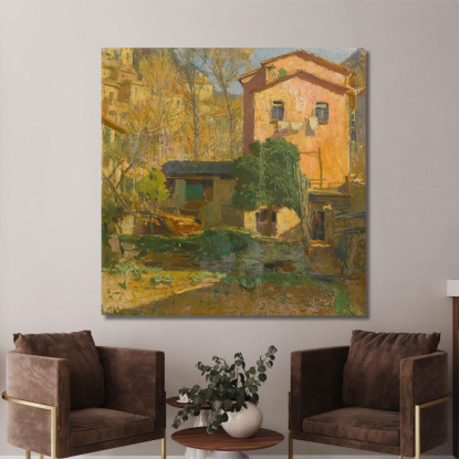 Paesaggio Nella Riviera Ligure Italia Carl Moll cml33 quadro stampato su tela