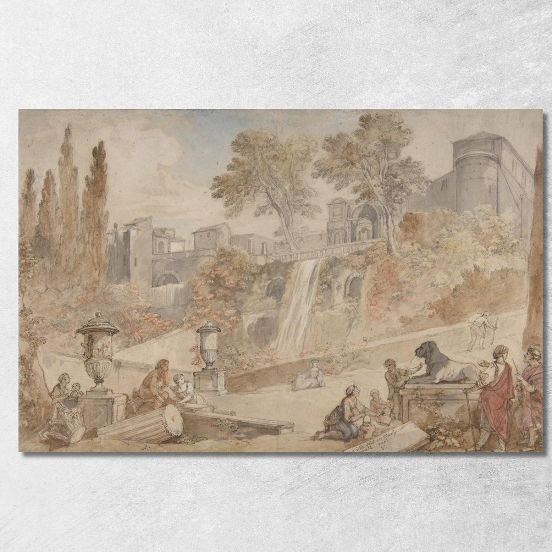 Giardini Di Villa D'Este A Tivoli Charles-Joseph Natoire cjn7 quadro stampato su tela