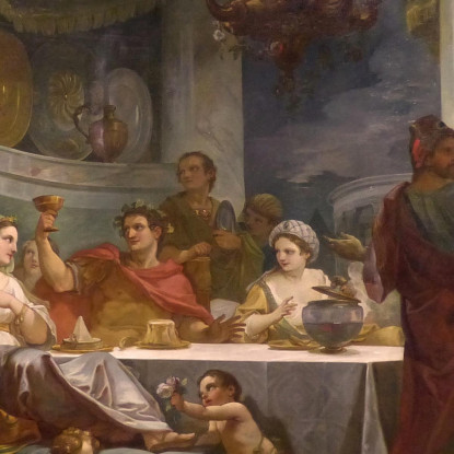 Il Banchetto Di Cleopatra E Marco Antonio Charles-Joseph Natoire cjn10 quadro stampato su tela