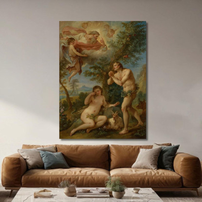Il Rimprovero Di Adamo Ed Eva Charles-Joseph Natoire cjn18 quadro stampato su tela