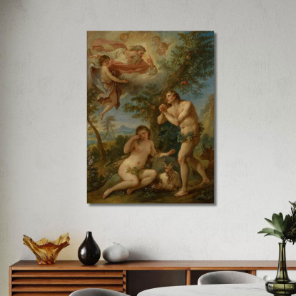 Il Rimprovero Di Adamo Ed Eva Charles-Joseph Natoire cjn18 quadro stampato su tela