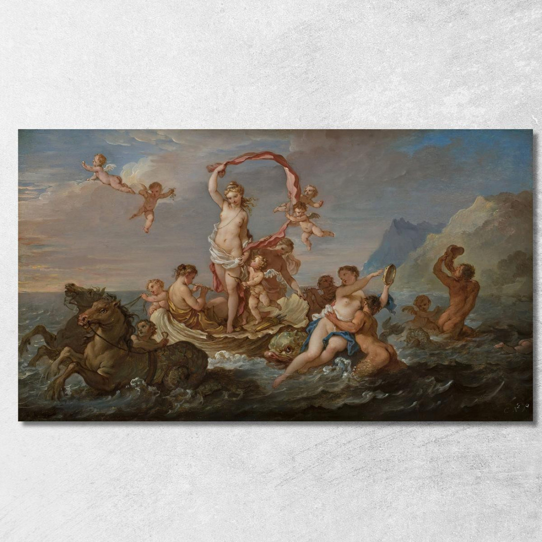 Il Trionfo Di Anfitrite Charles-Joseph Natoire cjn20 quadro stampato su tela