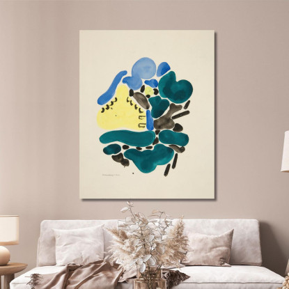 Astrazione Basata Su Forme Di Fiori I David Kakabadzé dkk5 quadro stampato su tela